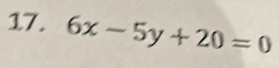 6x-5y+20=0