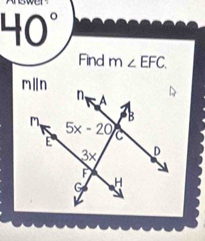 40°
Find m∠ EFC.