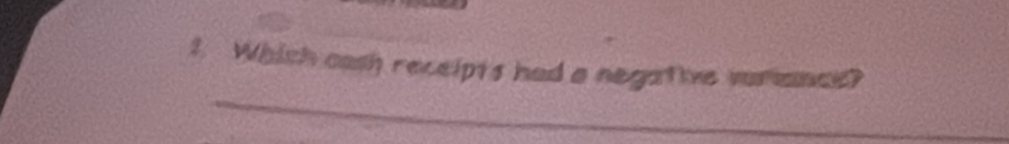 Which cash recelpts had a negative variance? 
_