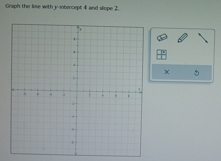 Graph the line with y-intercept 4 and slope 2. 
×