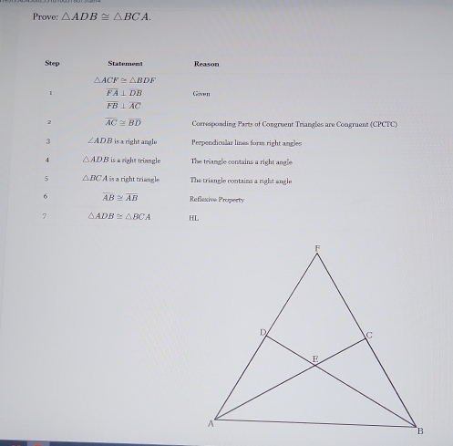 Prove: △ ADB≌ △ BCA.