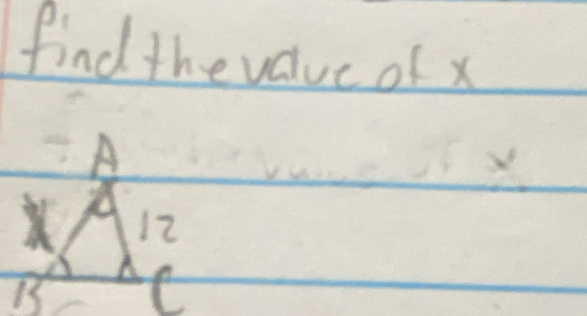 find the vave of x
A
X A 12
C