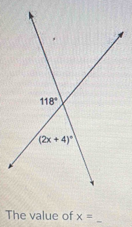 The value of X=