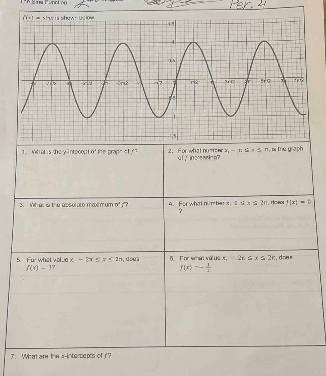 The Sine Function
7