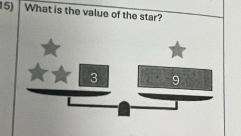 What is the value of the star?
3
9