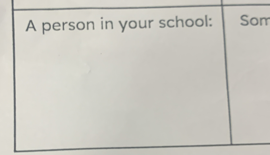 A person in your school: Som