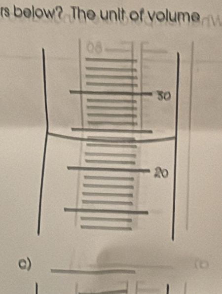 rs below? The unit of volume 
c) 
_