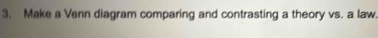 Make a Venn diagram comparing and contrasting a theory vs. a law.