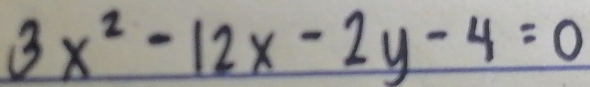 3x^2-12x-2y-4=0