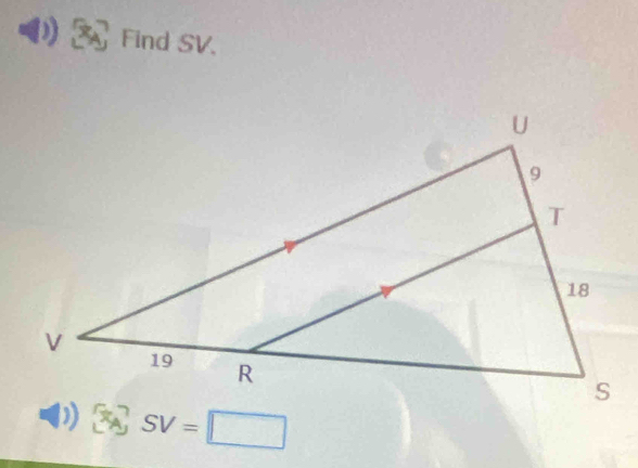 Find SV. 
SA SV=□