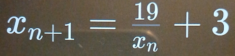 x_n+1=frac 19x_n+3