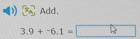 Add.
3.9+-6.1=□