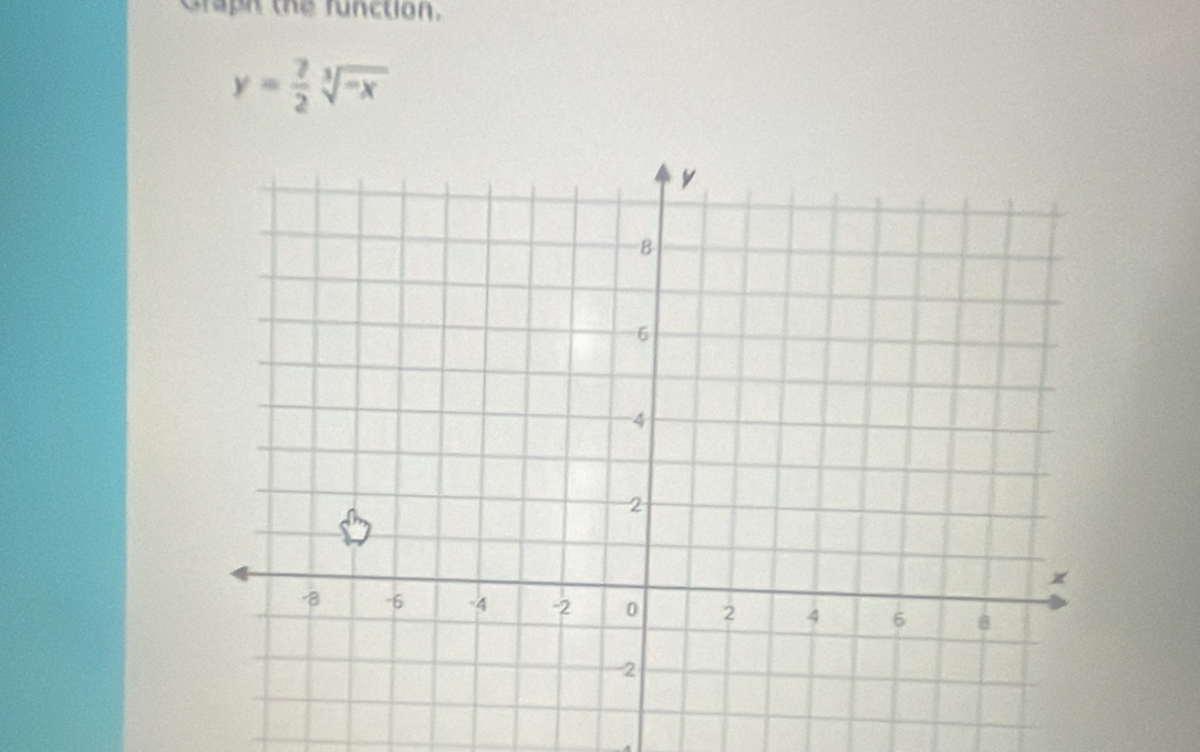 Graph the function.
y= 7/2 sqrt[3](-x)