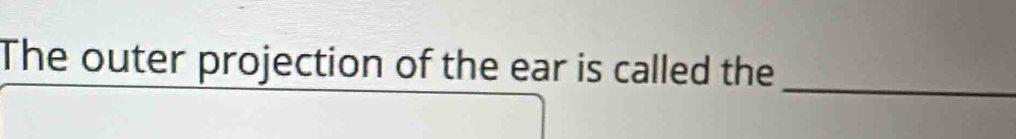 The outer projection of the ear is called the