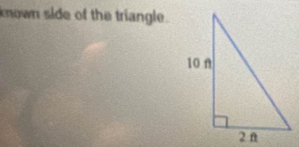 known side of the triangle.