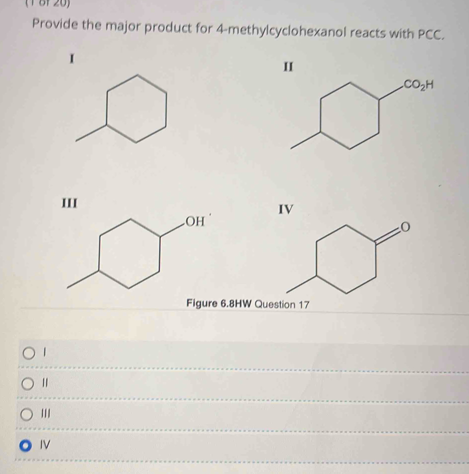 Solved: (1 81 20) Provide the major product for 4-methylcyclohexanol ...