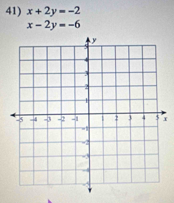 x+2y=-2
x-2y=-6
x