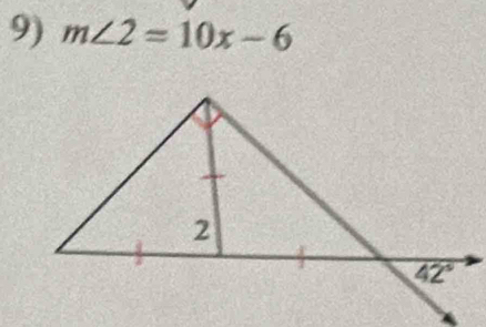 m∠ 2=10x-6