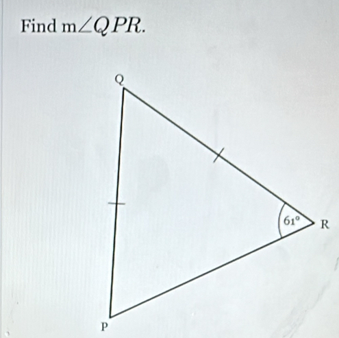 Find m∠ QPR.