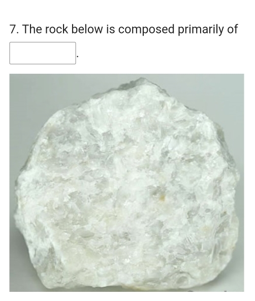 The rock below is composed primarily of