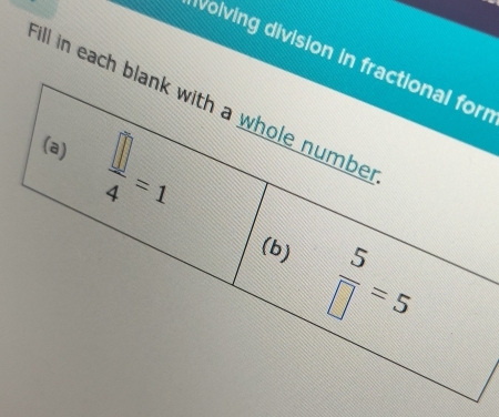 Volving division in fractional for