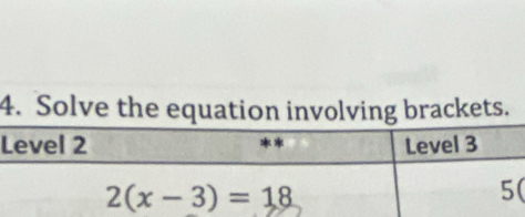 Solve the equation involving brackets.