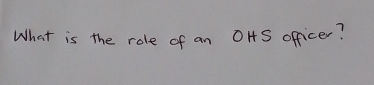 What is the role of an OHS officer?
