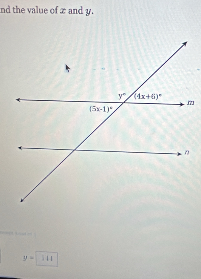 nd the value of x and y.
tond od
y=144