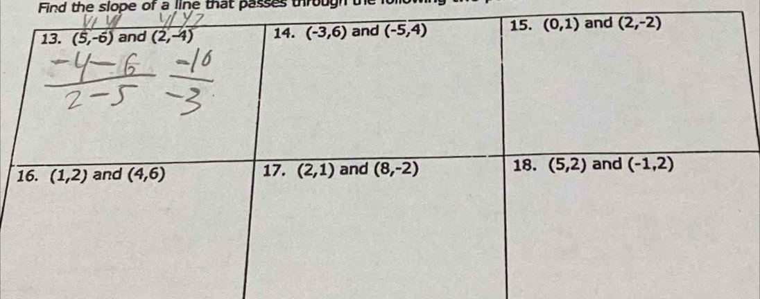 Find the slope of a line that passes through t