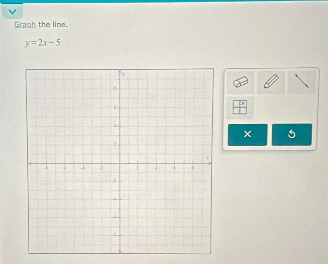 Graph the line.
y=2x-5
tx 
_ ^circ  
×