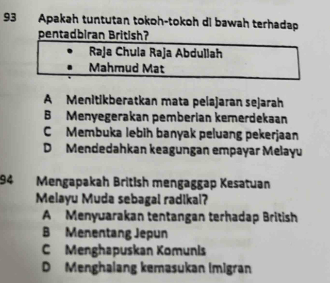 Selesai:Apakah tuntutan tokoh-tokoh di bawah terhadap pentadbiran ...