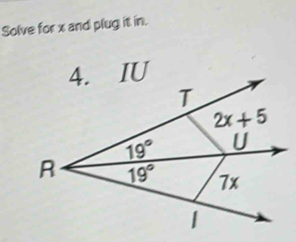 Solve for x and plug it in.