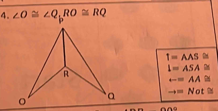 1=AAS
I=ASA≌
rightarrow =AA≌
to =Not≌
00°