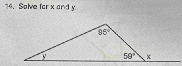 Solve for x and y.