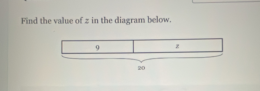 Find the value of z in the diagram below.