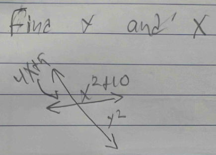 find x and X
x^2+10
x^2