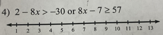 2-8x>-30 or 8x-7≥ 57