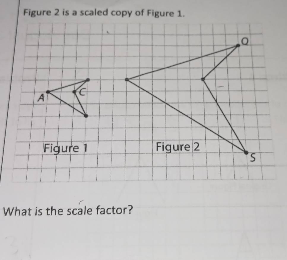 Solved: Figure 2 is a scaled copy of Figure 1. What is the scale factor ...