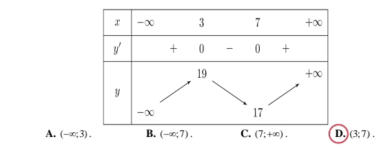 A. (-∈fty ;3). (3;7).