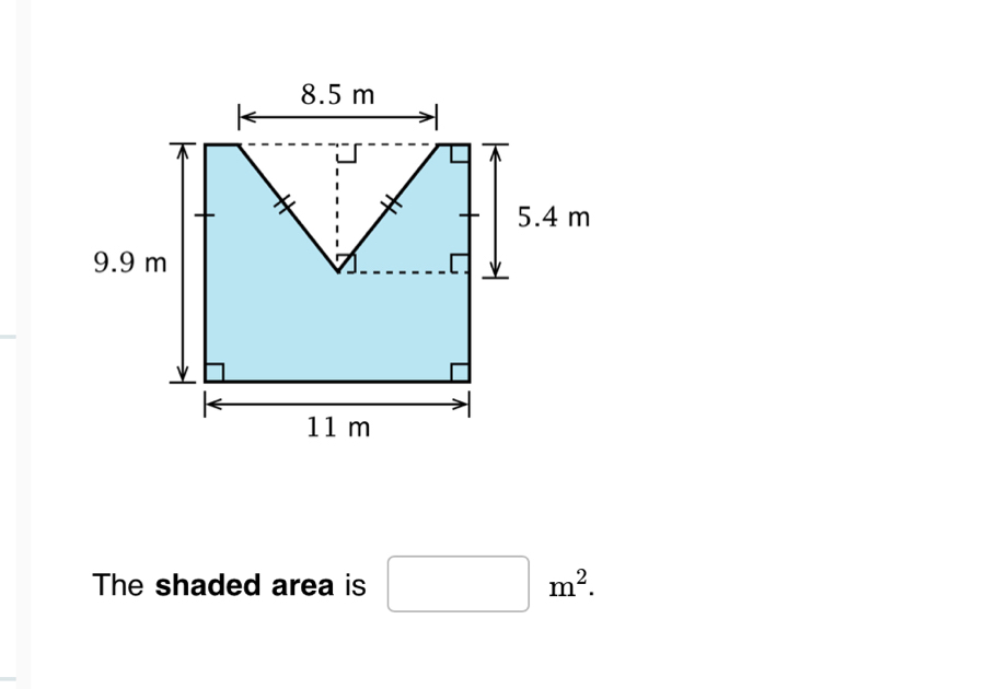 The shaded area is □ m^2.