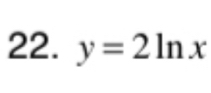 y=2ln x