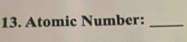 Atomic Number:_