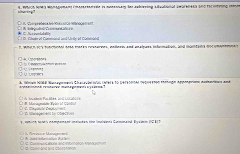 Solved: Which NIMS Management Characteristic is necessary for achieving ...