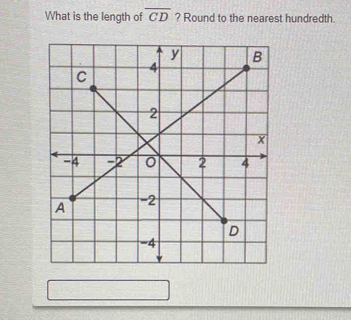 What is the length of overline CD ? Round to the nearest hundredth.