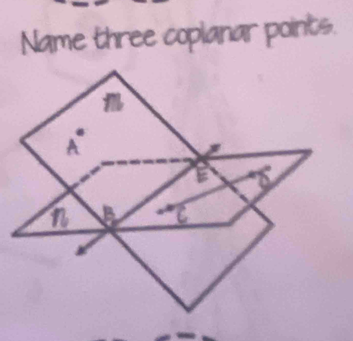 Name three coplanar points.