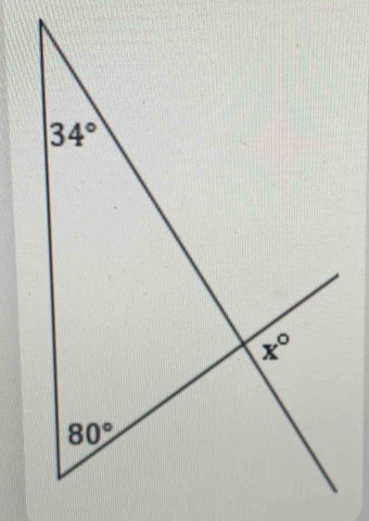 34°
x°
80°