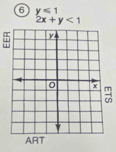 6 y≤slant 1
2x+y<1</tex>