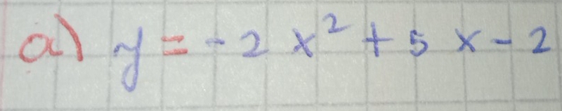 a y=-2x^2+5x-2