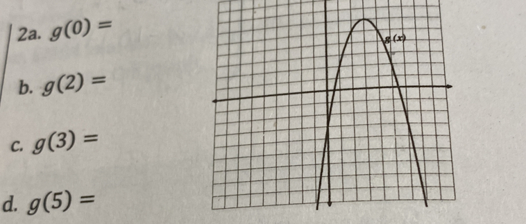 g(0)=
b. g(2)=
C. g(3)=
d. g(5)=