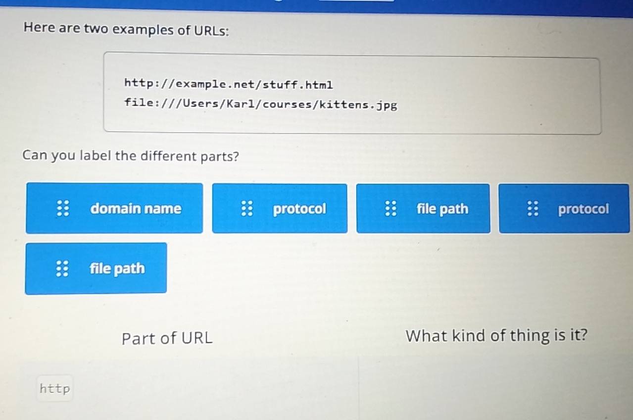 Solved: Here are two examples of URLs: http://example.net/stuff.html ...